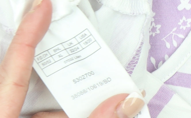 Damart Women's Pink White Striped Cotton T-Shirt Size 22