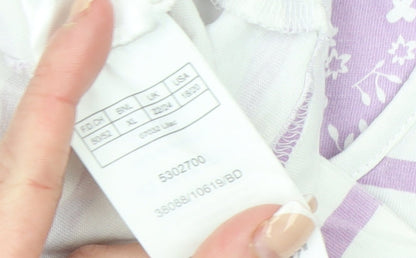 Damart Women's Pink White Striped Cotton T-Shirt Size 22