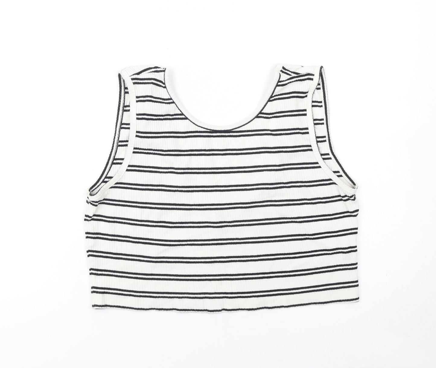 Womens UK Size L Weekday White Cropped Tank