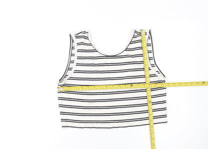 Womens UK Size L Weekday White Cropped Tank