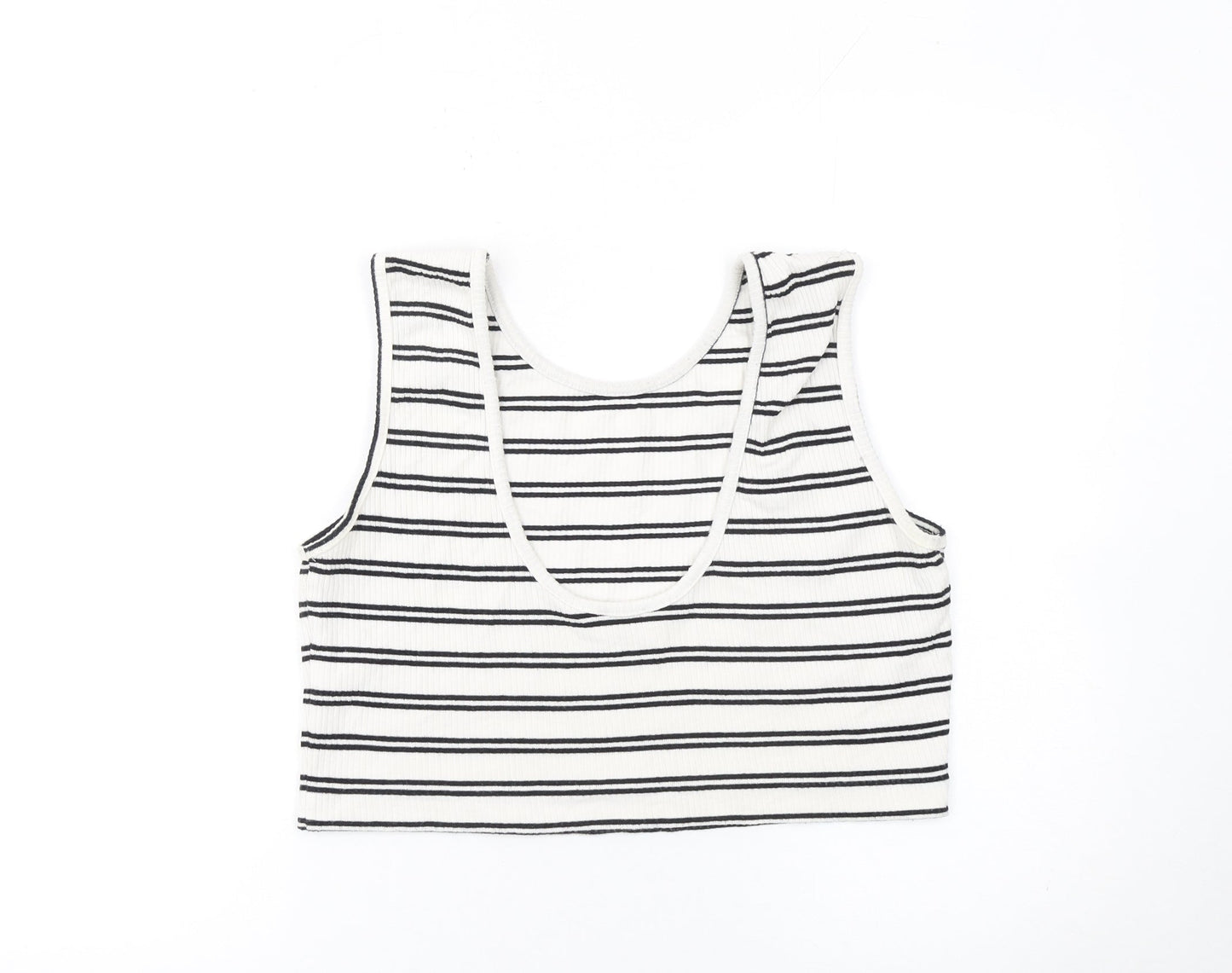 Womens UK Size L Weekday White Cropped Tank