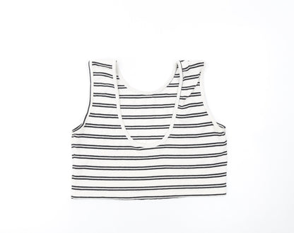 Womens UK Size L Weekday White Cropped Tank