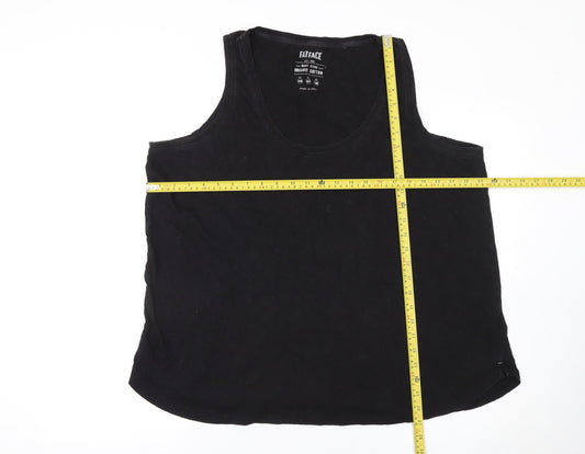 FatFace Women's Black Organic Cotton Tank Top Size 20 Sleeveless Casual