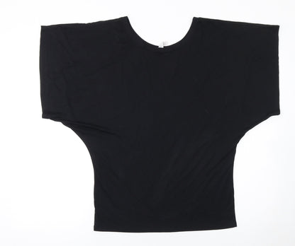 Womens UK Size M Le'Surf Black Basic T-Shirt