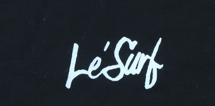 Womens UK Size M Le'Surf Black Basic T-Shirt
