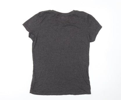 Womens UK Size S Majestic Grey Basic T-Shirt