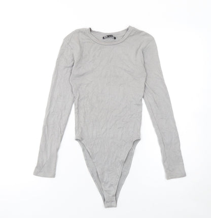 Womens UK Size S Zara One-Piece Grey Bodysuit