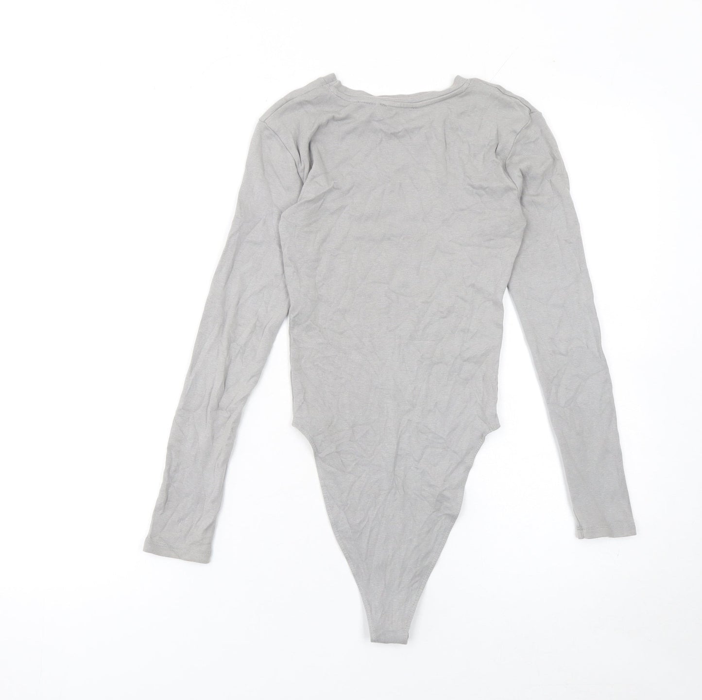 Womens UK Size S Zara One-Piece Grey Bodysuit
