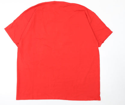 Mens UK Size 2XL Fruit of the Loom Red  T-Shirt