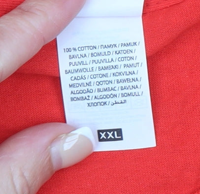 Mens UK Size 2XL Fruit of the Loom Red  T-Shirt