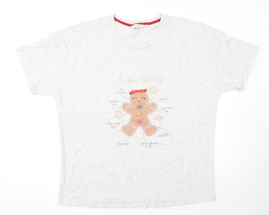 George Womens White Christmas Gingerbread Nightshirt Size 20
