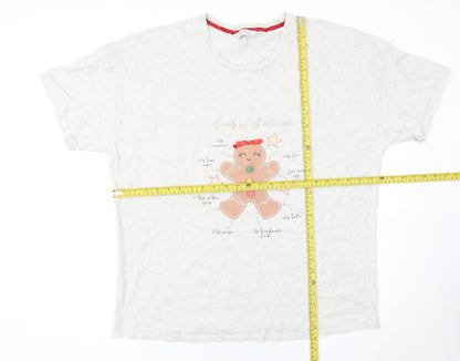 George Womens White Christmas Gingerbread Nightshirt Size 20