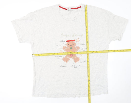 George Womens White Christmas Gingerbread Nightshirt Size 20