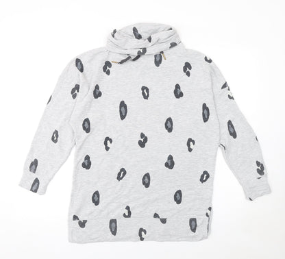 Marks and Spencer Womens Grey Animal Print Roll Neck Nightshirt Size 10