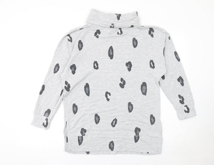 Marks and Spencer Womens Grey Animal Print Roll Neck Nightshirt Size 10