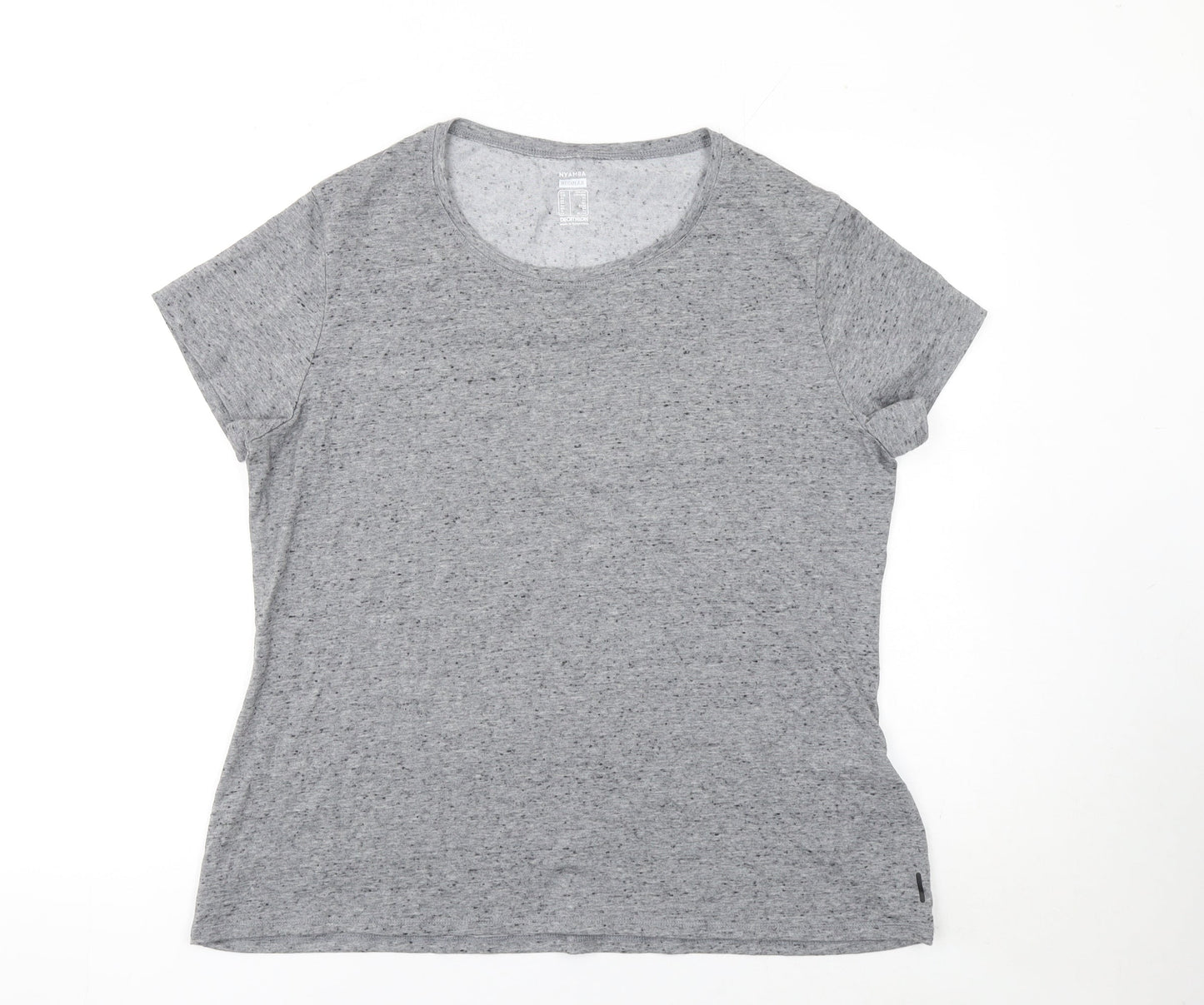 Decathlon Nyamba Womens Grey Activewear T-Shirt Size XL Regular Fit