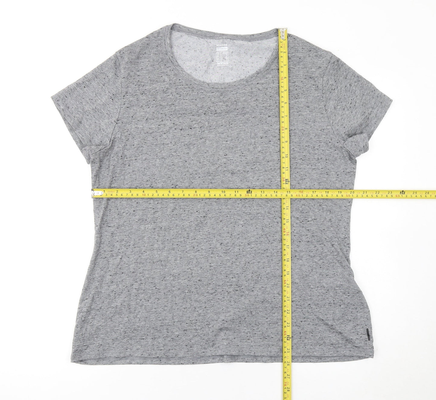 Decathlon Nyamba Womens Grey Activewear T-Shirt Size XL Regular Fit