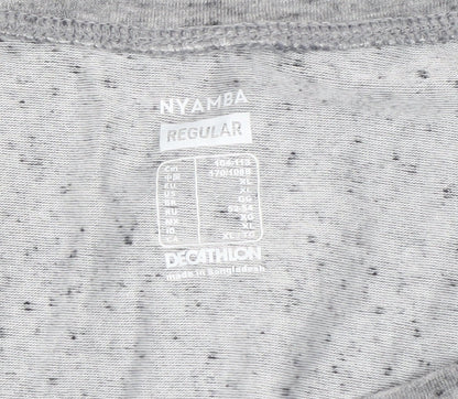 Decathlon Nyamba Womens Grey Activewear T-Shirt Size XL Regular Fit