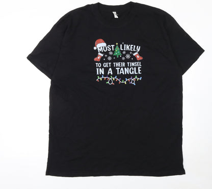 Mens UK Size XL Casual Classics Black  T-Shirt
