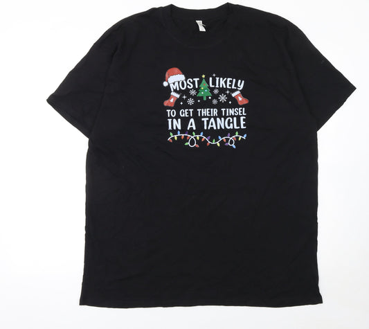 Mens UK Size XL Casual Classics Black  T-Shirt