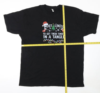 Mens UK Size XL Casual Classics Black  T-Shirt