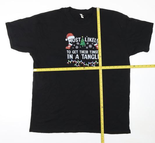 Mens UK Size XL Casual Classics Black  T-Shirt