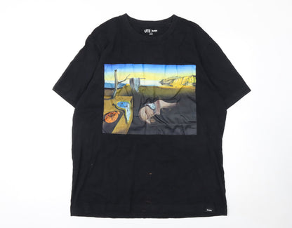 Uniqlo MoMA Salvador Dalí Black Cotton Graphic Men's L T-Shirt