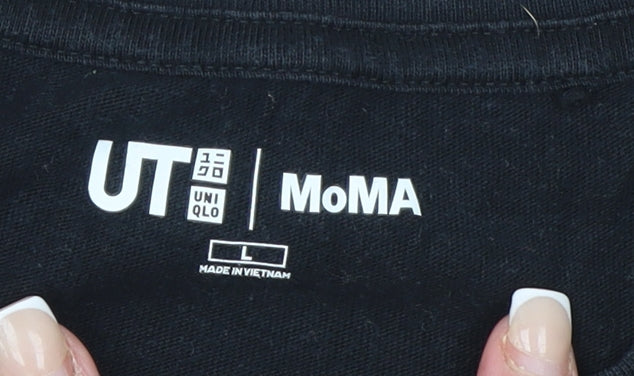 Uniqlo MoMA Salvador Dalí Black Cotton Graphic Men's L T-Shirt