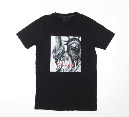 Supply & Demand Men's Black Graphic Print T-Shirt Size S