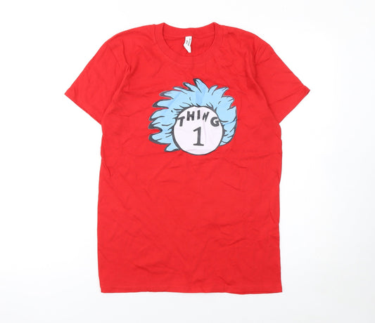 Womens UK Size S Casual Classics Red Basic T-Shirt