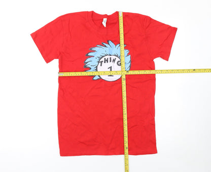Womens UK Size S Casual Classics Red Basic T-Shirt
