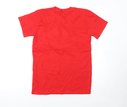 Womens UK Size S Casual Classics Red Basic T-Shirt