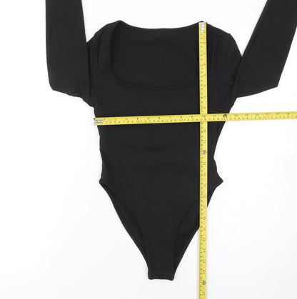 SHEIN Women’s Black Petite XXS Long Sleeve Scoop Neck Bodysuit