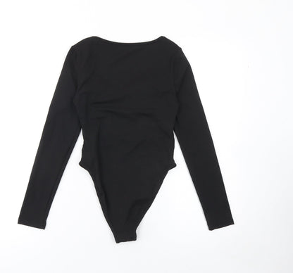 SHEIN Women’s Black Petite XXS Long Sleeve Scoop Neck Bodysuit