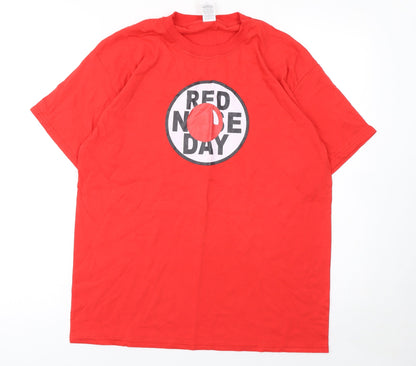 Mens UK Size M Fruit of the Loom Red  T-Shirt