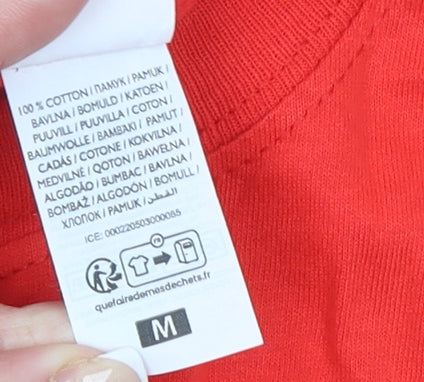 Mens UK Size M Fruit of the Loom Red  T-Shirt