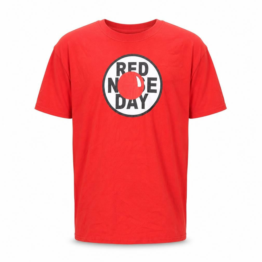 Fruit of the Loom Men's Red Red Nose Day Graphic T-Shirt XXL Cotton Crew Neck