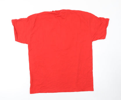 Mens UK Size L Fruit of the Loom Red  T-Shirt
