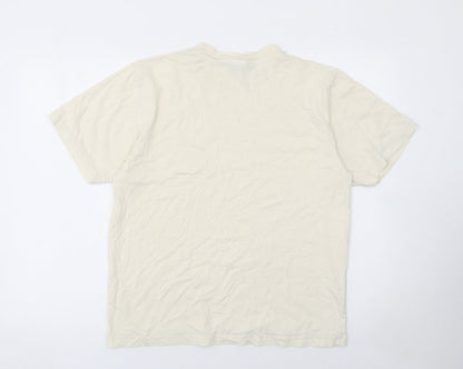 Timberland Men’s Beige Short Sleeve Cotton T-Shirt L Regular Fit