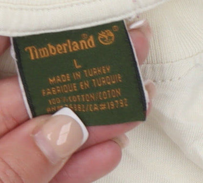 Timberland Men’s Beige Short Sleeve Cotton T-Shirt L Regular Fit