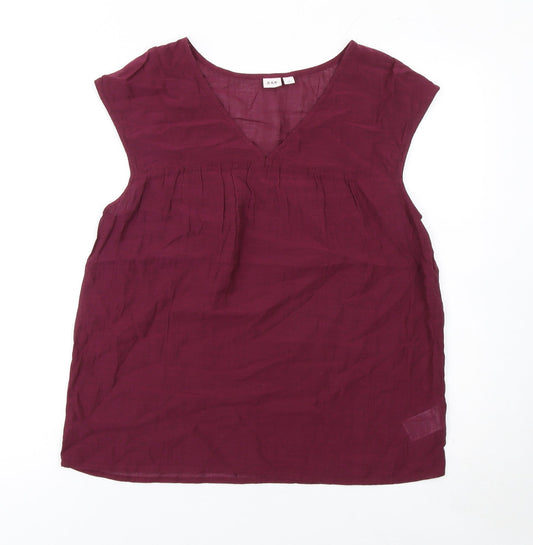 GAP Women’s Red Sleeveless V-Neck Tunic Blouse Size S