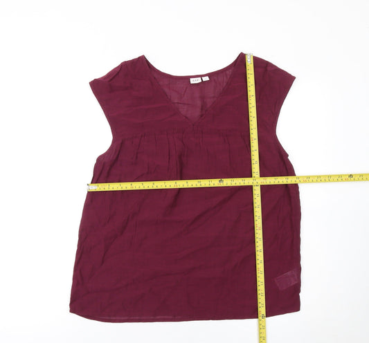 GAP Women’s Red Sleeveless V-Neck Tunic Blouse Size S