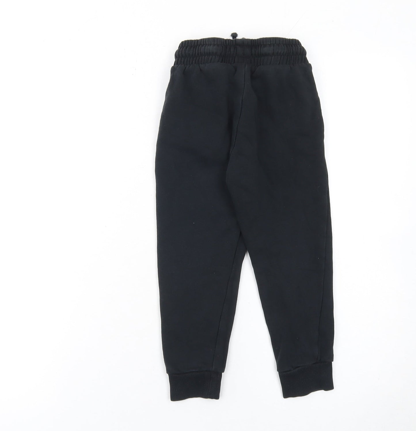 F&F Boys Black Jogger Trousers 4-5 Years Cotton Blend Elastic Waist