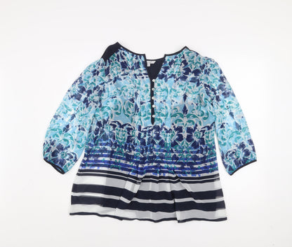 Womens UK Size 14 Marks and Spencer Blue Tunic Blouse