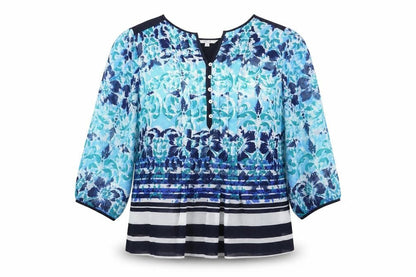 Womens UK Size 14 Marks and Spencer Blue Tunic Blouse