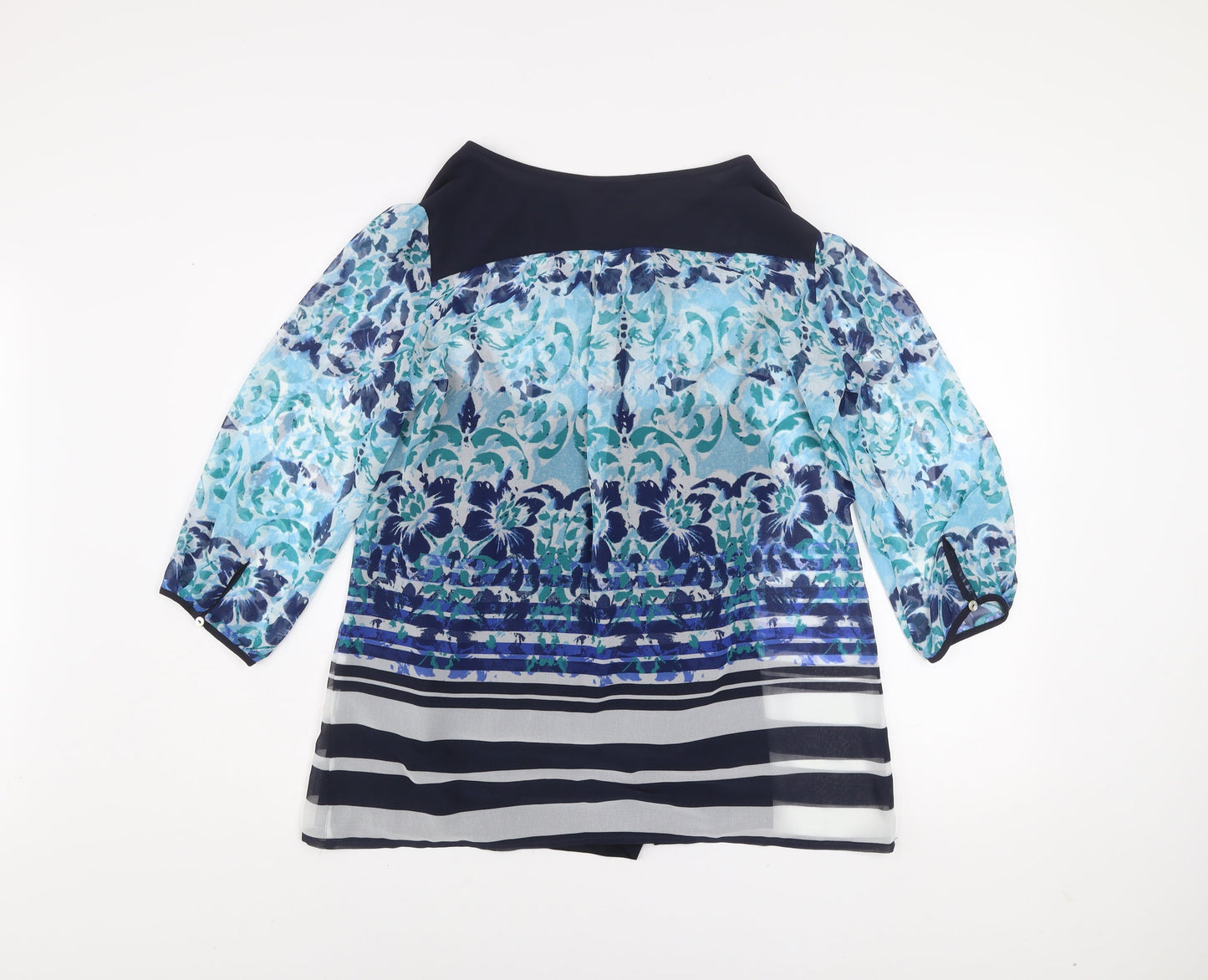 Womens UK Size 14 Marks and Spencer Blue Tunic Blouse