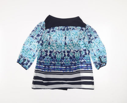 Womens UK Size 14 Marks and Spencer Blue Tunic Blouse