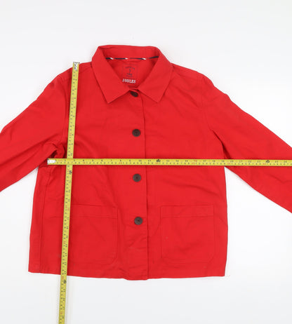 Joules Women's Red Cotton Button-Up Jacket Size 14