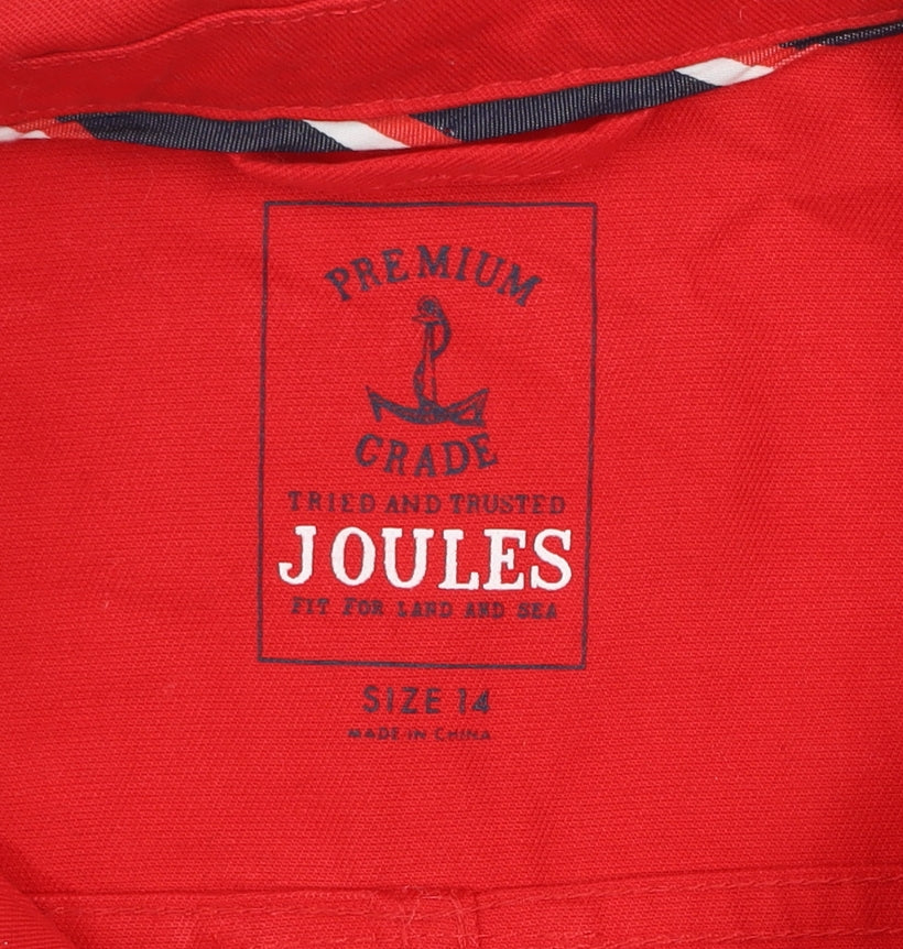Joules Women's Red Cotton Button-Up Jacket Size 14