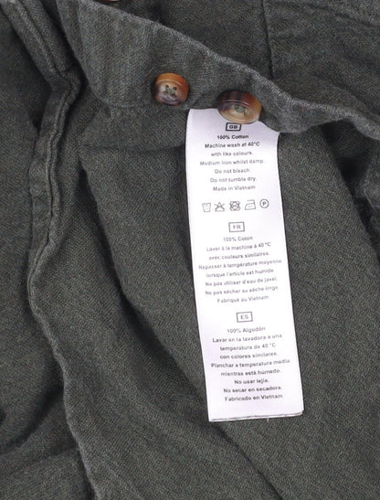 T.M. Lewin Thomas Mayes Men's Green Button-Up Cotton Shirt M